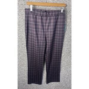 Sanctuary Womens Carnaby Kick Crop Pants Size L Checkered Plaid Pull On Stretch